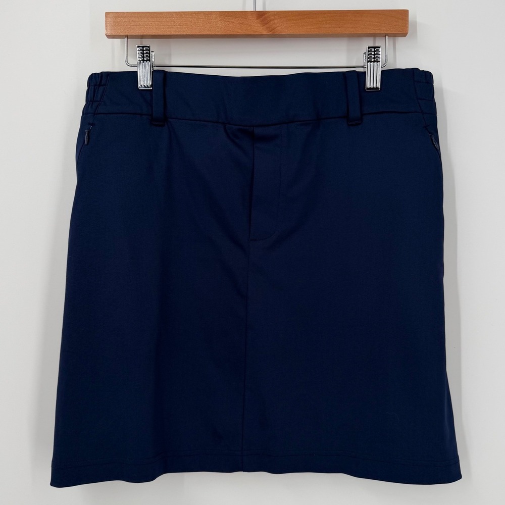 Lands' End Womens Navy Blue Active Golf Tennis Skort Size M 10-12 Pickleball